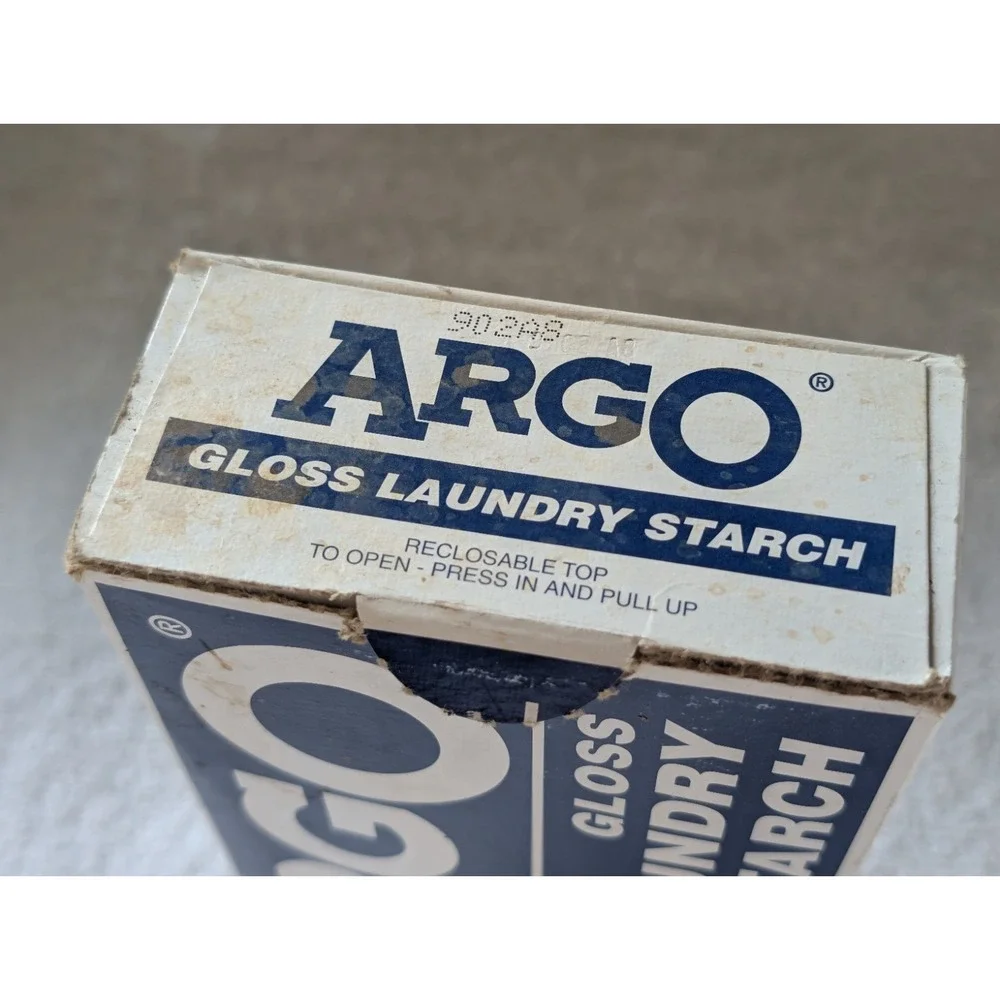 ARGO Powdered Chunks Gloss Laundry Starch Vintage 2 16 oz Blue Boxes
